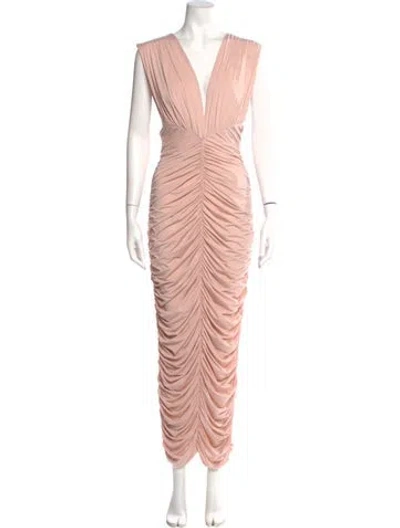 Pre-owned Alex Perry V-neck Long Dress W/ Tags In Pink