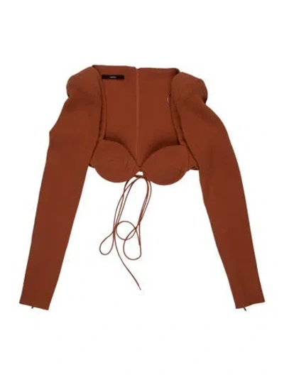 Pre-owned Alex Perry V-neck Long Sleeve Top W/ Tags In Orange