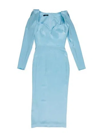Pre-owned Alex Perry V-neck Midi Length Dress In Blue