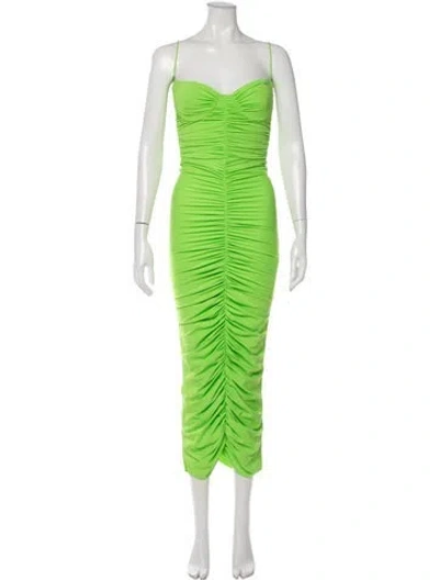 Pre-owned Alex Perry V-neck Midi Length Dress In Green