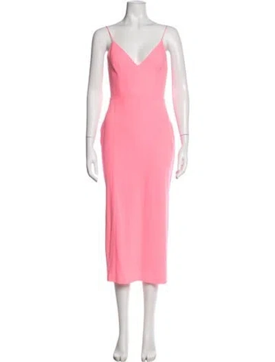 Pre-owned Alex Perry V-neck Midi Length Dress In Pink