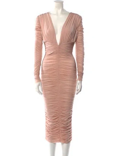 Pre-owned Alex Perry V-neck Midi Length Dress W/ Tags In Pink