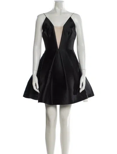 Pre-owned Alex Perry V-neck Mini Dress In Black
