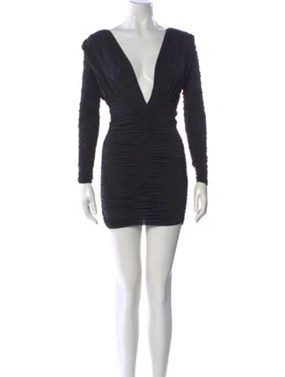 Pre-owned Alex Perry V-neck Mini Dress In Black
