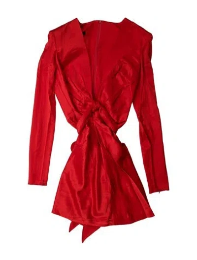 Pre-owned Alex Perry V-neck Mini Dress W/ Tags In Orange