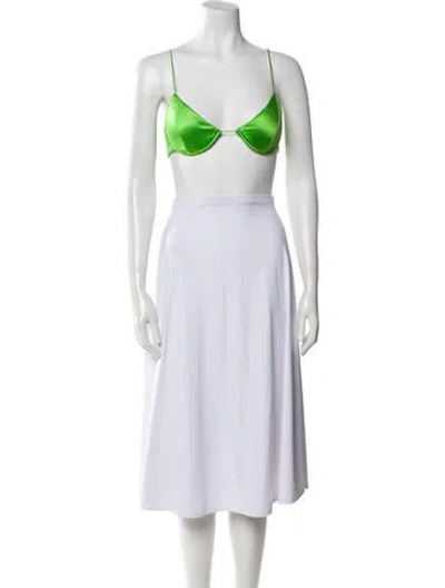 Pre-owned Alex Perry V-neck Sleeveless Crop Top In Green