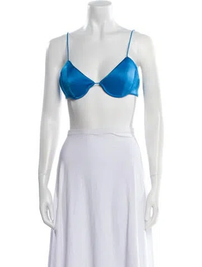 Pre-owned Alex Perry V-neck Sleeveless Crop Top W/ Tags In Blue