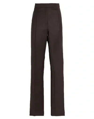 Alex Perry Woman Pants Dark Brown Size 6 Polyester, Virgin Wool
