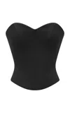 Alex Perry Wool Suiting Corset Top In Black