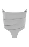 Alex Perry Wool Suiting Corset Top In Grey