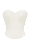 Alex Perry Wool Suiting Corset Top In Off-white