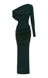 Alex Perry Wrapped Cutout Crepe Jersey Gown In Black