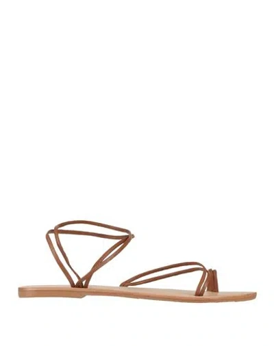 Alex Rivière Studio X Manebí Woman Thong Sandal Tan Size 8 Leather In Brown