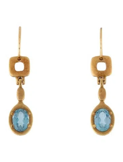 Pre-owned Alex Sepkus 18k 1.46ctw Aquamarine Drop Earrings In Blue