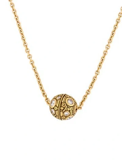 Pre-owned Alex Sepkus 18k Diamond Ball Pendant Necklace, 18" In Multi