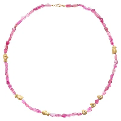Pre-owned Alex Sepkus 18k Gold & Pink 18k Gold & Pink Tourmaline �fable Animals� Necklace