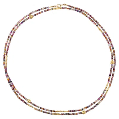 Pre-owned Alex Sepkus 18k Gold �flora� Tundra Garnet 38" Necklace In Multiple