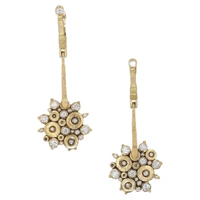 Pre-owned Alex Sepkus 18k Yellow Gold Diamond �ocean� Earrings � Luxury Designer Diamond