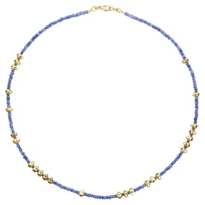 Pre-owned Alex Sepkus 18k Yellow Gold �flora� Blue Sapphire Beaded Necklace