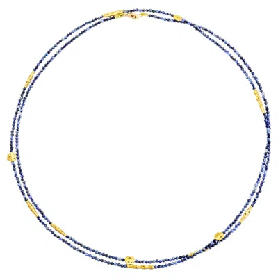 Pre-owned Alex Sepkus 18k Yellow Gold �flora� Milky Sapphire 38" Necklace