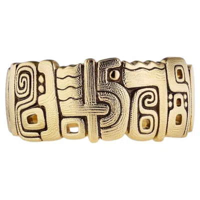 Pre-owned Alex Sepkus 18k Yellow Gold Numbers Ring � Luxury Designer Gold Statement Ring W