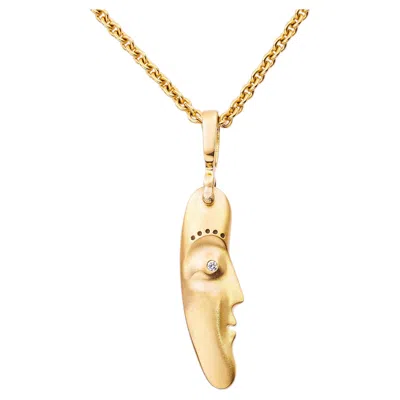 Pre-owned Alex Sepkus 18k Yellow Gold �the Big Sleep� Sapphire & Diamond Pendant