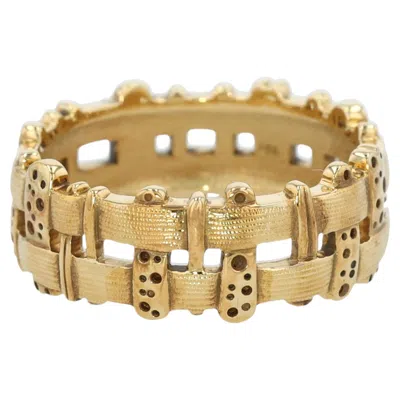 Pre-owned Alex Sepkus 18k Yellow Gold Woven Band � Luxury Designer Gold Ring