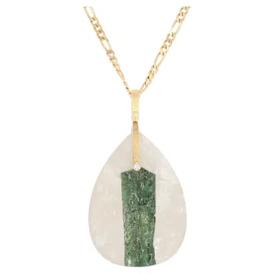 Pre-owned Alex Sepkus 18k Yg �sticks & Stones� Tourmalinated Quartz Pendant Necklace In Multiple