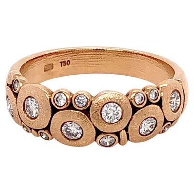 Pre-owned Alex Sepkus "candy" Dome Ring With Brilliant White Diamonds In 18 Karat Gold