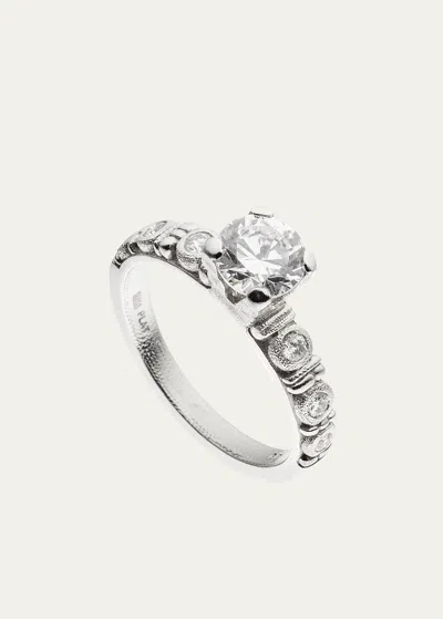 Alex Sepkus Cubic Zirconia Circles Solitaire Ring With Diamonds In Metallic