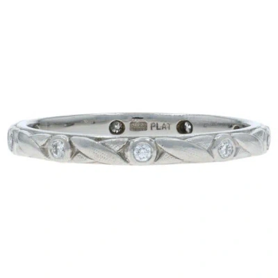 Pre-owned Alex Sepkus Diamond Wedding Band - Platinum 950 Rd .14ctw Xoxo Ring Sz 7 1/2 In Multi