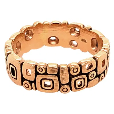 Pre-owned Alex Sepkus "little Windows" Band Ring In 18 Karat Rose Gold In Red