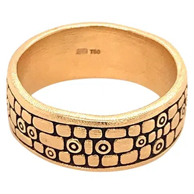 Pre-owned Alex Sepkus "old Bridge" Band Ring In 18 Karat Yellow Gold