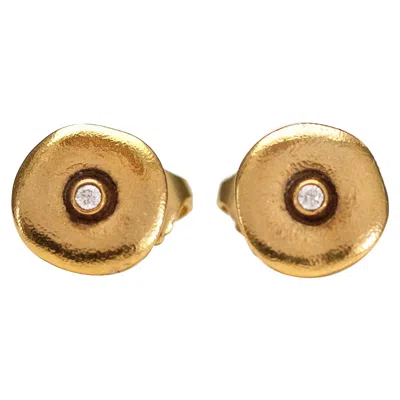 Pre-owned Alex Sepkus "orchard" Stud Earrings With Diamonds In 18 Karat Yellow Gold