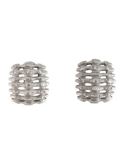 Pre-owned Alex Sepkus Platinum Diamond Earrings In Multicolor