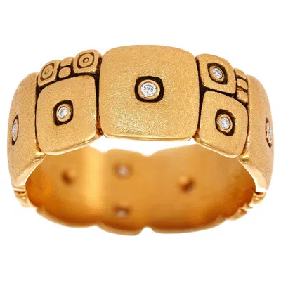 Pre-owned Alex Sepkus "temple Wall" Ring 18k In Multi
