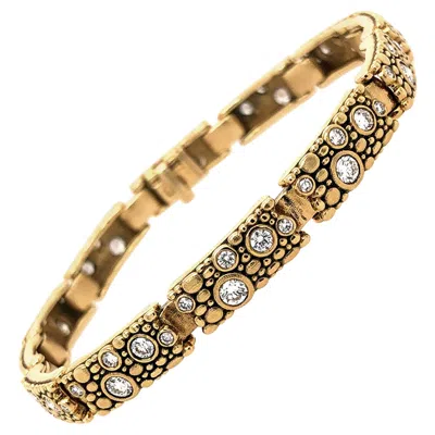 Pre-owned Alex Sepkus "tiny" Link Bracelet With Brilliant White Diamonds In Gold