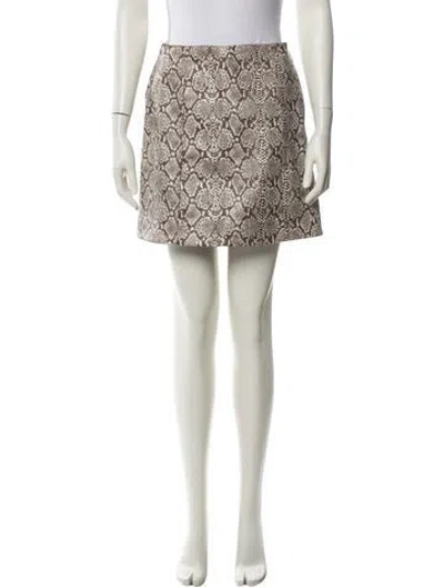 Pre-owned Alexa Chung Animal Print Mini Skirt In Neutral
