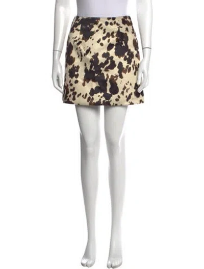 Pre-owned Alexa Chung Animal Print Mini Skirt In Neutral