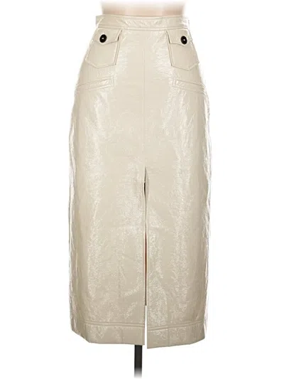 Pre-owned Alexa Chung Faux Leather Skirt In White