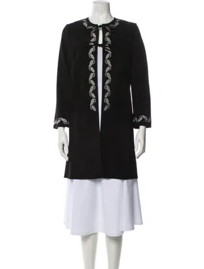 Pre-owned Alexa Chung Graphic Print Coat In Black