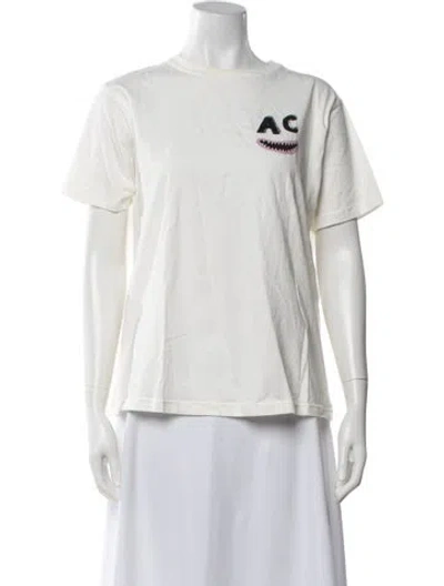 Pre-owned Alexa Chung Graphic Print Crew Neck T-shirt In Neutrals