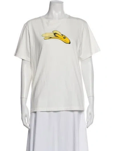 Pre-owned Alexa Chung Graphic Print Crew Neck T-shirt In White