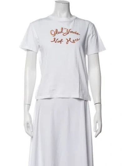 Pre-owned Alexa Chung Graphic Print Crew Neck T-shirt In White