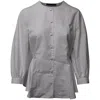 Alexa Chung Herringbone Peplum Top In White Cotton In White