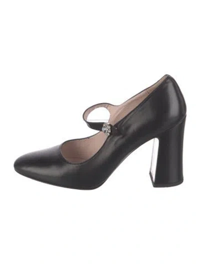 Pre-owned Alexa Chung Leather Crystal Embellishments Pumps In Black