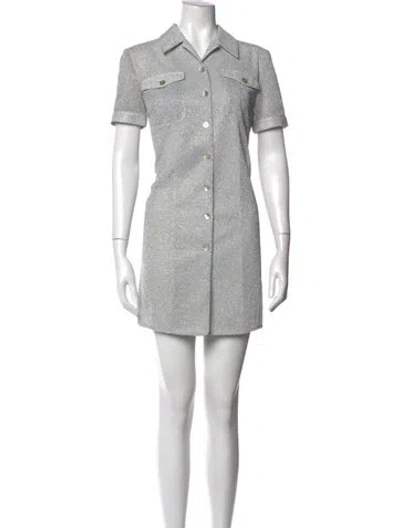 Pre-owned Alexa Chung Mini Dress In Metallic/silver