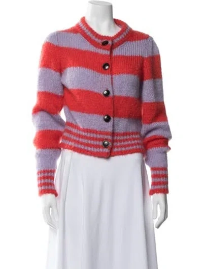 Pre-owned Alexa Chung Mohair Striped Sweater In Red