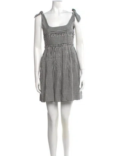 Pre-owned Alexa Chung Plaid Print Mini Dress In Black