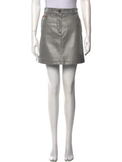 Pre-owned Alexa Chung Plaid Print Mini Skirt In Neutral